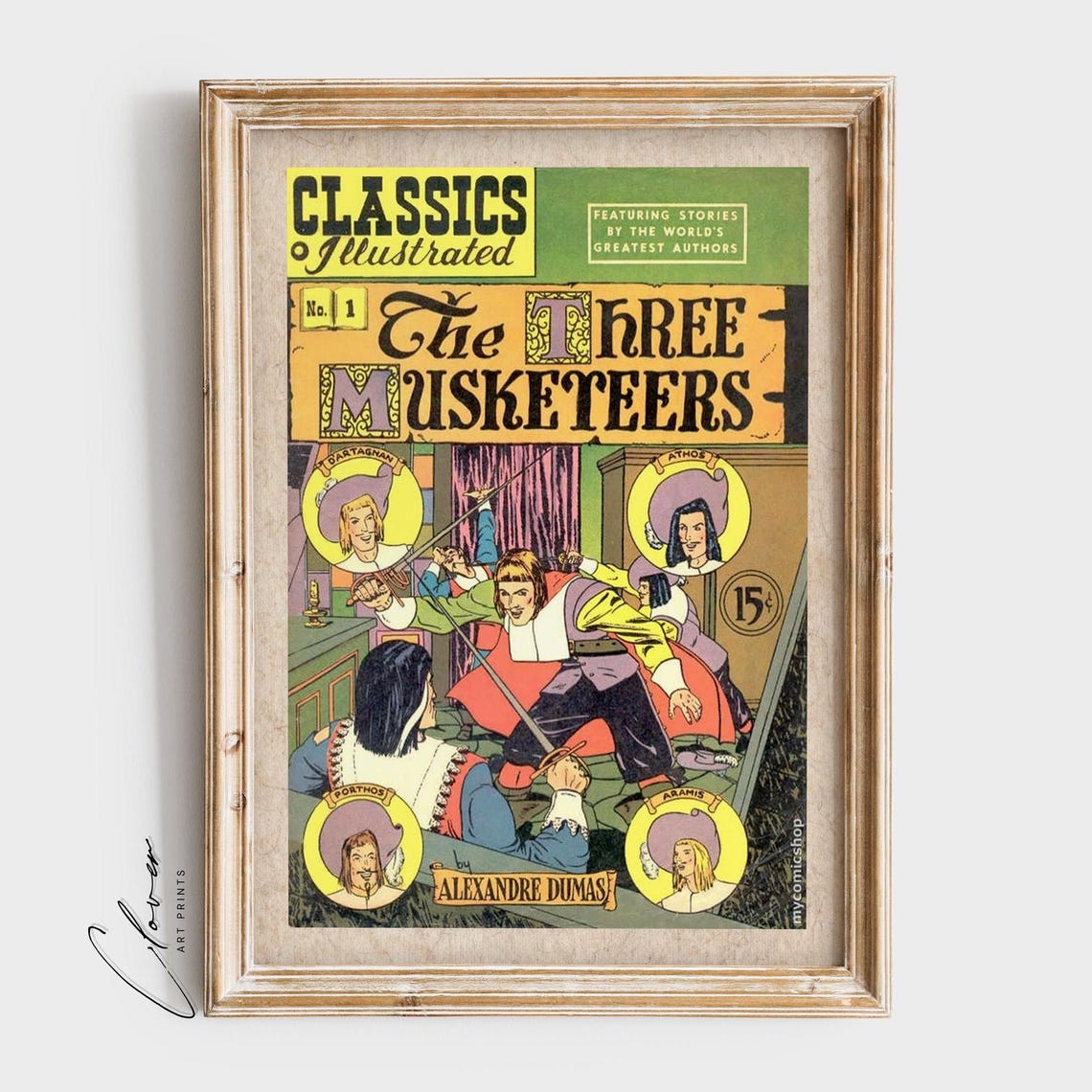 Classics Illustrated No. 1 The Three Musketeers Comic Cover Poster