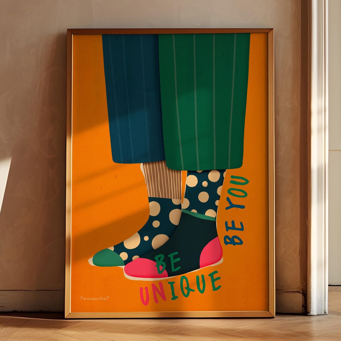 Colorful Socks Contemporary Orange Art Print
