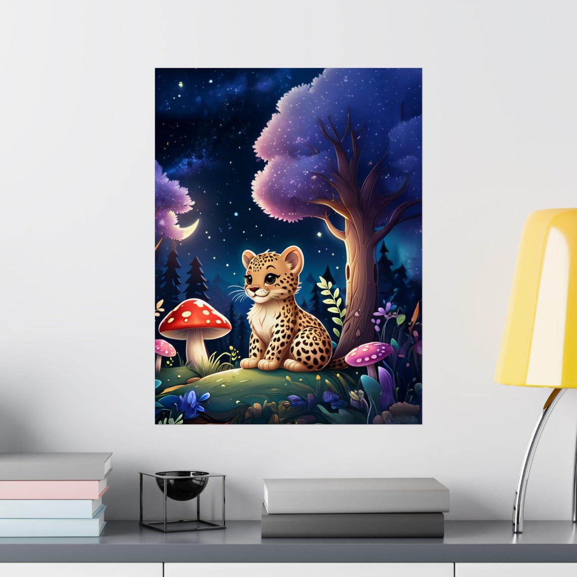 Leopard Whimsical Art Print, Storybook Style Nursery - Image 2