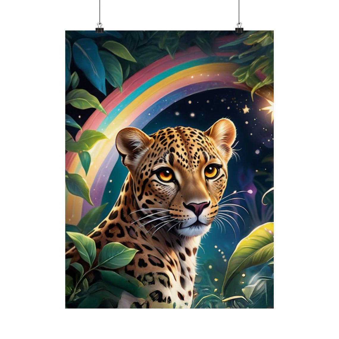 Whimsical Leopard Art Print, Jungle Theme
