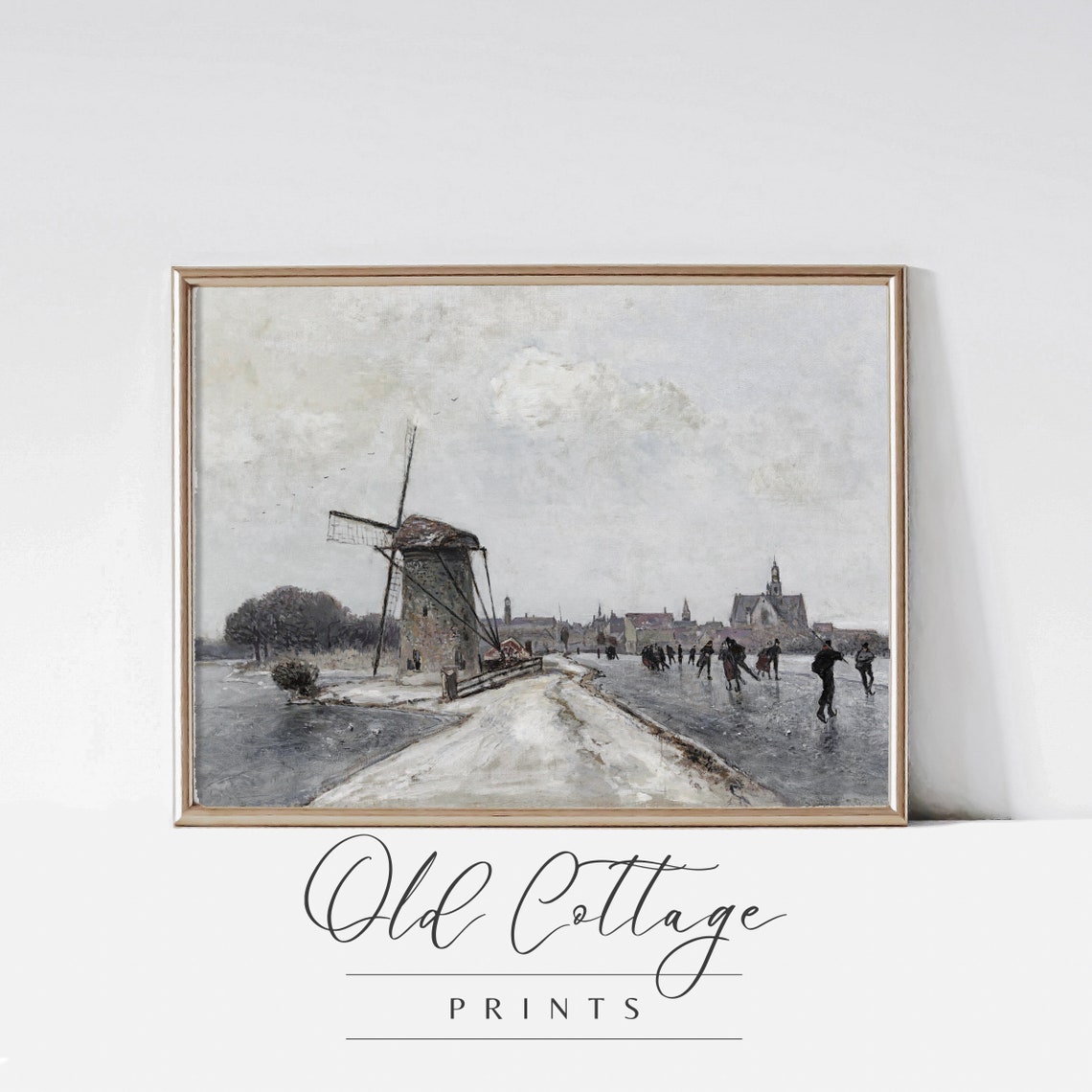 Winter At The Windmill, Vintage Artwork