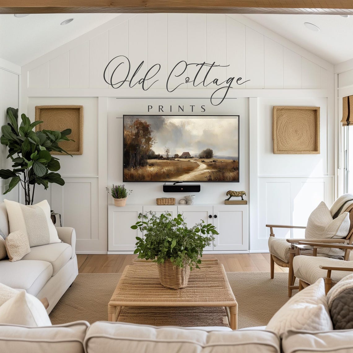 Rustic Country Farmhouse Journey Countryside Landscape Art Poster - Image 3