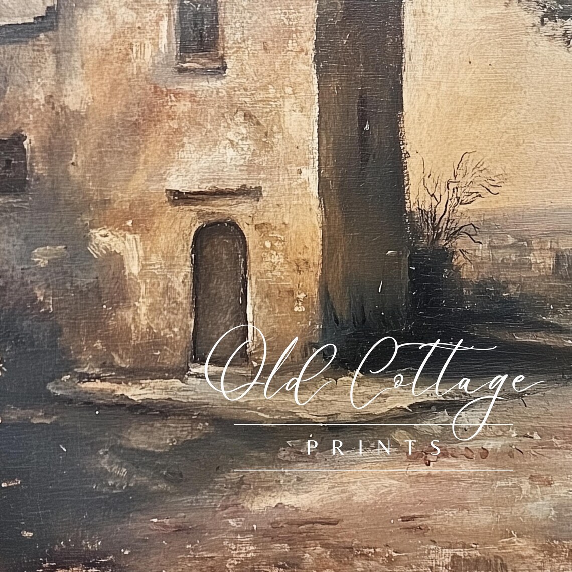 Weathered Serenity Rustic Cottage Earthy Landscape - Image 2