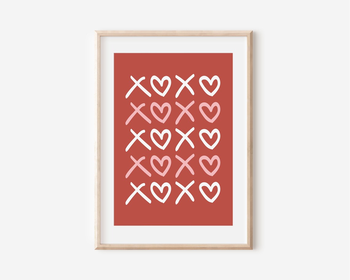 Xoxo Valentines Day Hugs Kisses Wall Art Print - Image 3