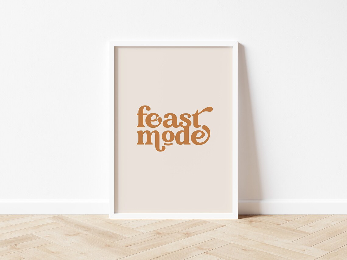 Feast Mode Thanksgiving Funny Art Print, Boho Decor - Image 2