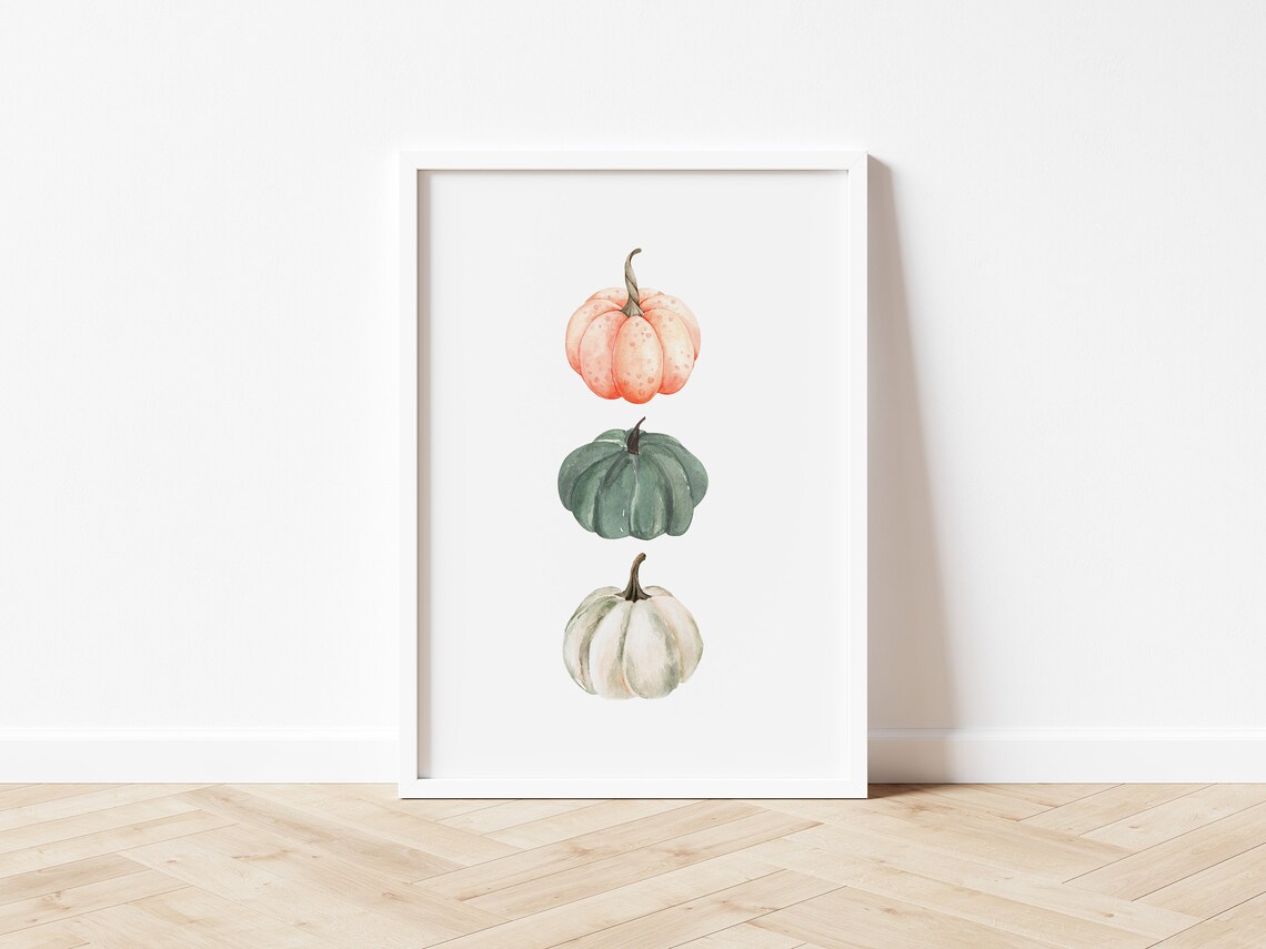 Pumpkin Watercolor Print, Fall Farmhouse Decor - Image 4