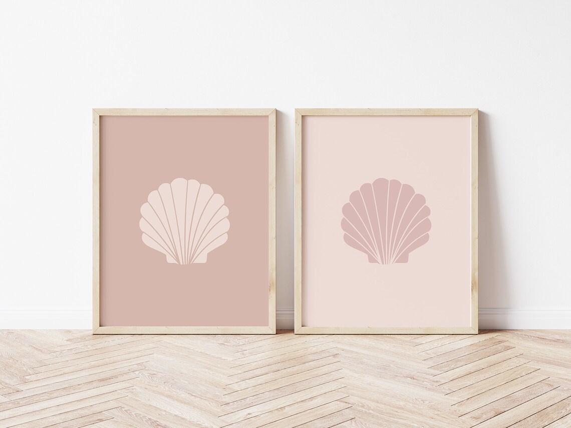 Sea Shell Art Print, Boho Danish Pastel Nursery Decor - Image 2