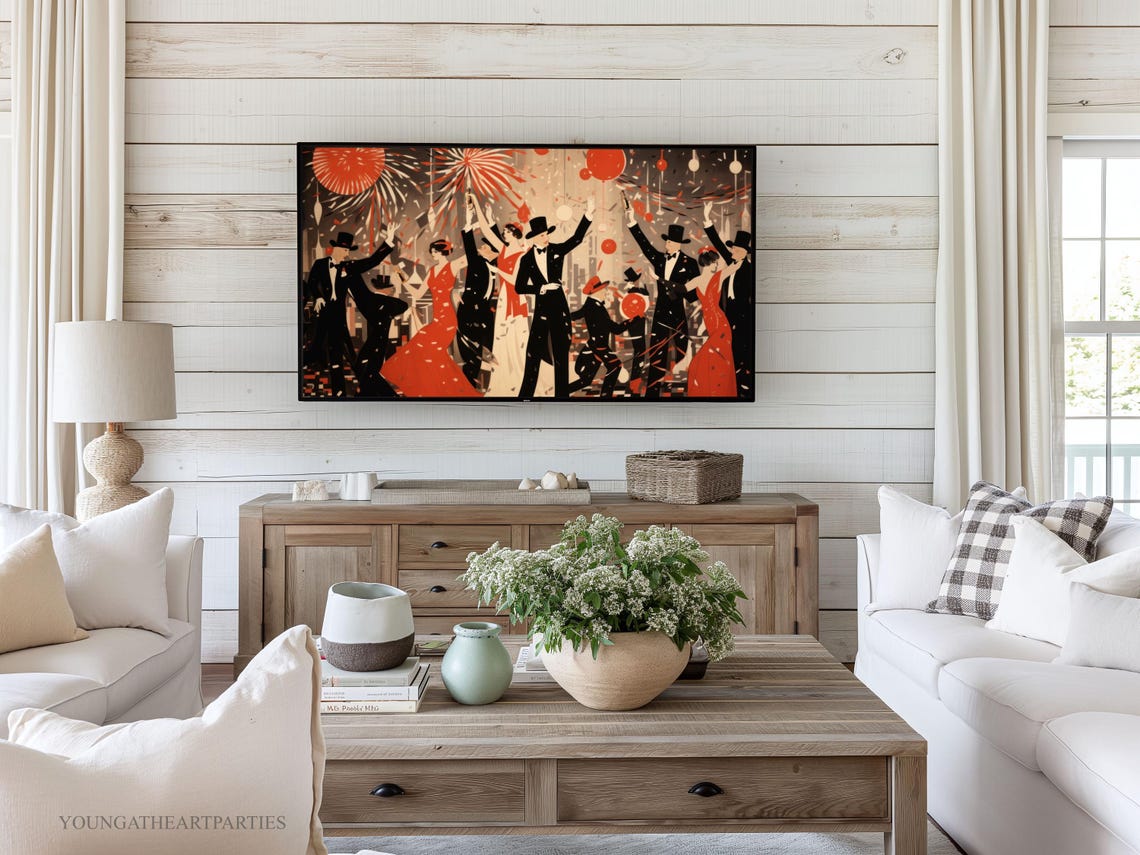 Art Decor New Years Frame Tv Art New Years Eve Art For Tv Frame 1920s Theme New Years Party Tv Art Vintage New Years Eve Art Tv - Image 4