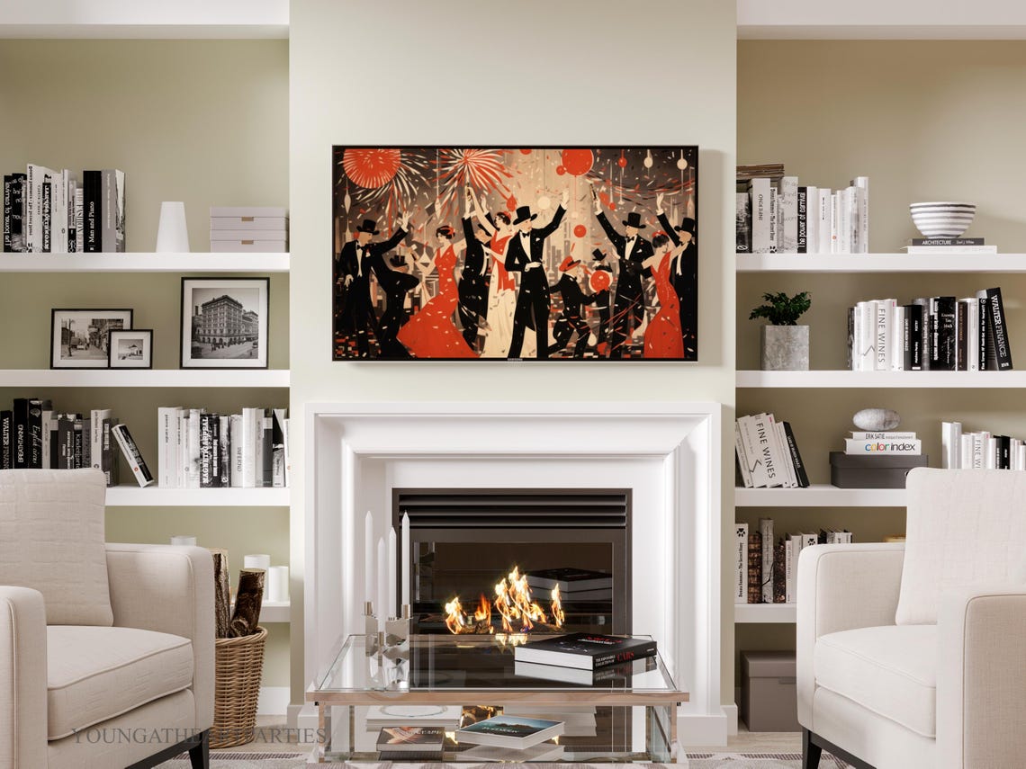 Art Decor New Years Frame Tv Art New Years Eve Art For Tv Frame 1920s Theme New Years Party Tv Art Vintage New Years Eve Art Tv - Image 6
