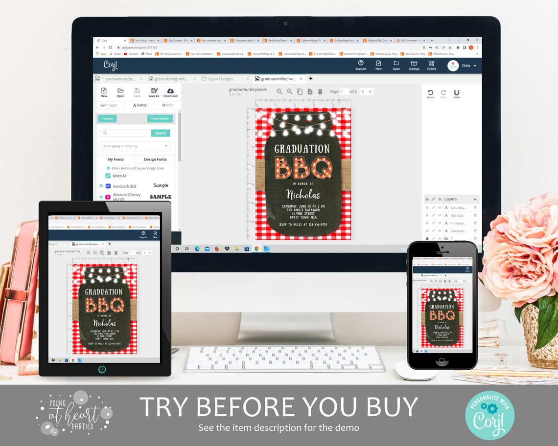 Graduation Bbq Invitation Template Grill And Chill Graduation Invitation Editable Graduation Barbeque Invite Editable Evite Template - Image 2