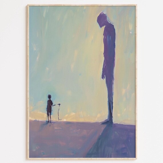David And Goliath Christian Art Print Bible Verse Wall Decor