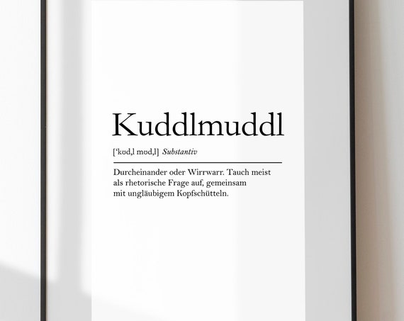 Posters Funny Prints Definition Of Kuddlmuddl Pdf Wall Art