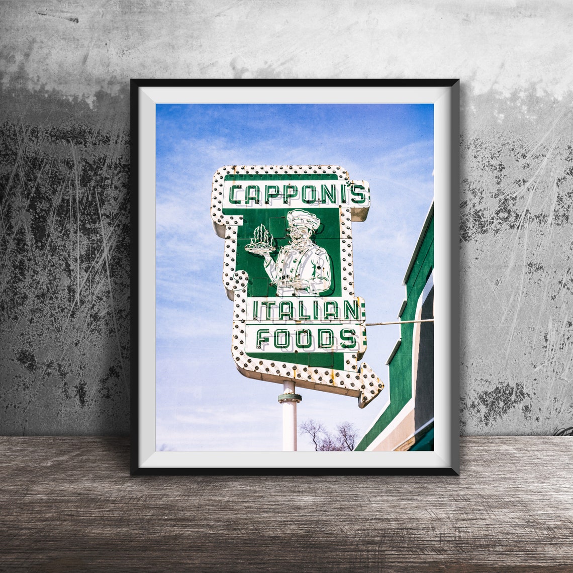 Capponi's Italian Foods Vintage Neon Sign Photography Poster