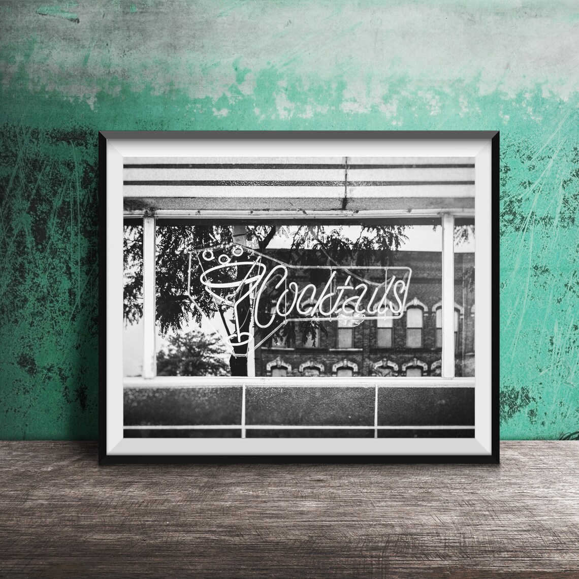Cocktails Neon Sign Bar Photography Art Print - Image 2
