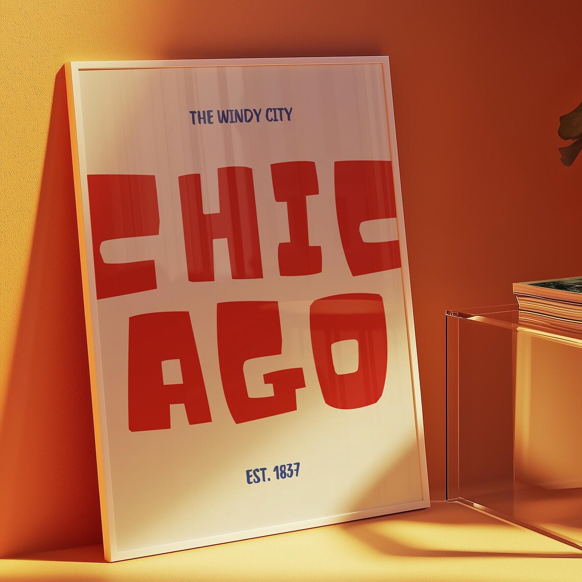 Chicago, The Windy City Modern Typography Poster - Image 2