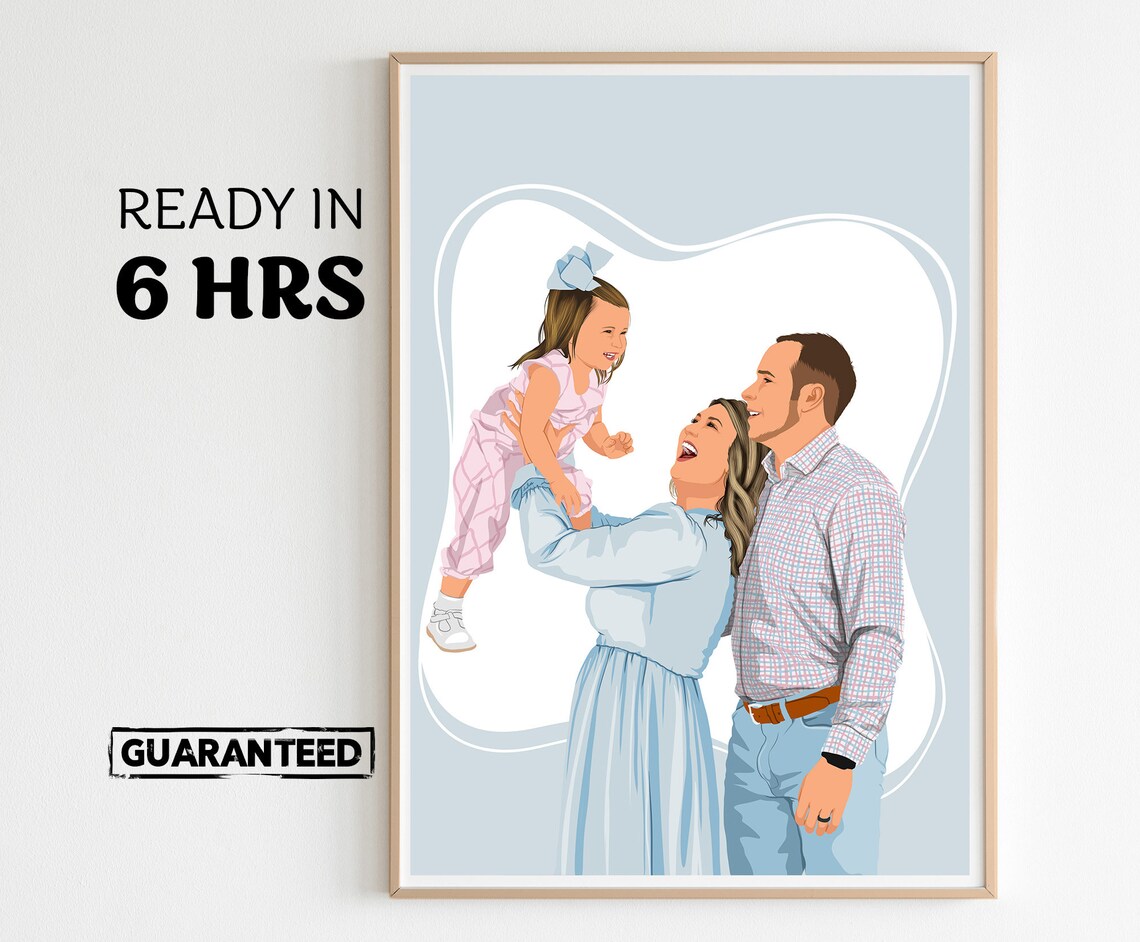 Personalized Family Painting, Husband Anniversary Art Print