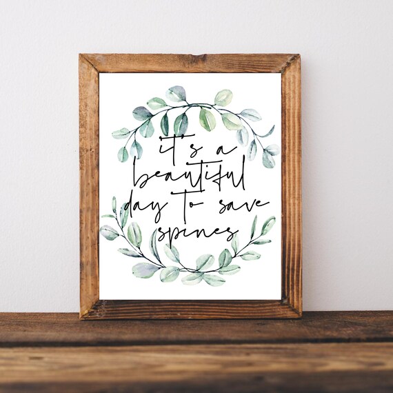Its a Beautiful Day to Save Spines Chiropractor Office Quote Poster