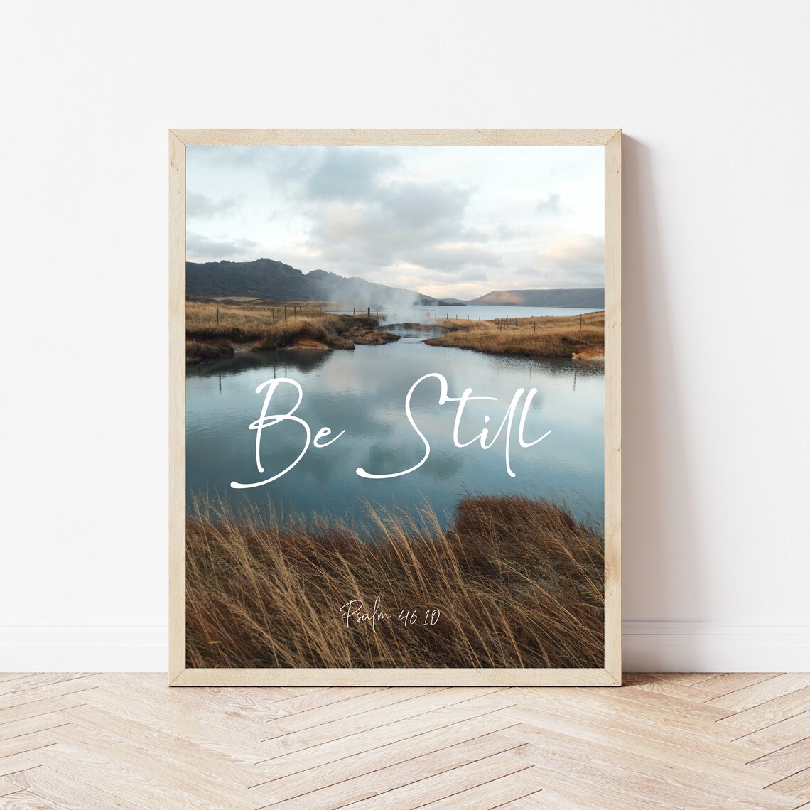 Psalm 4610 Be Still Bible Verse Wall Art Sign Christian Kitchen Decor Scripture Office Print Quote Religious Home