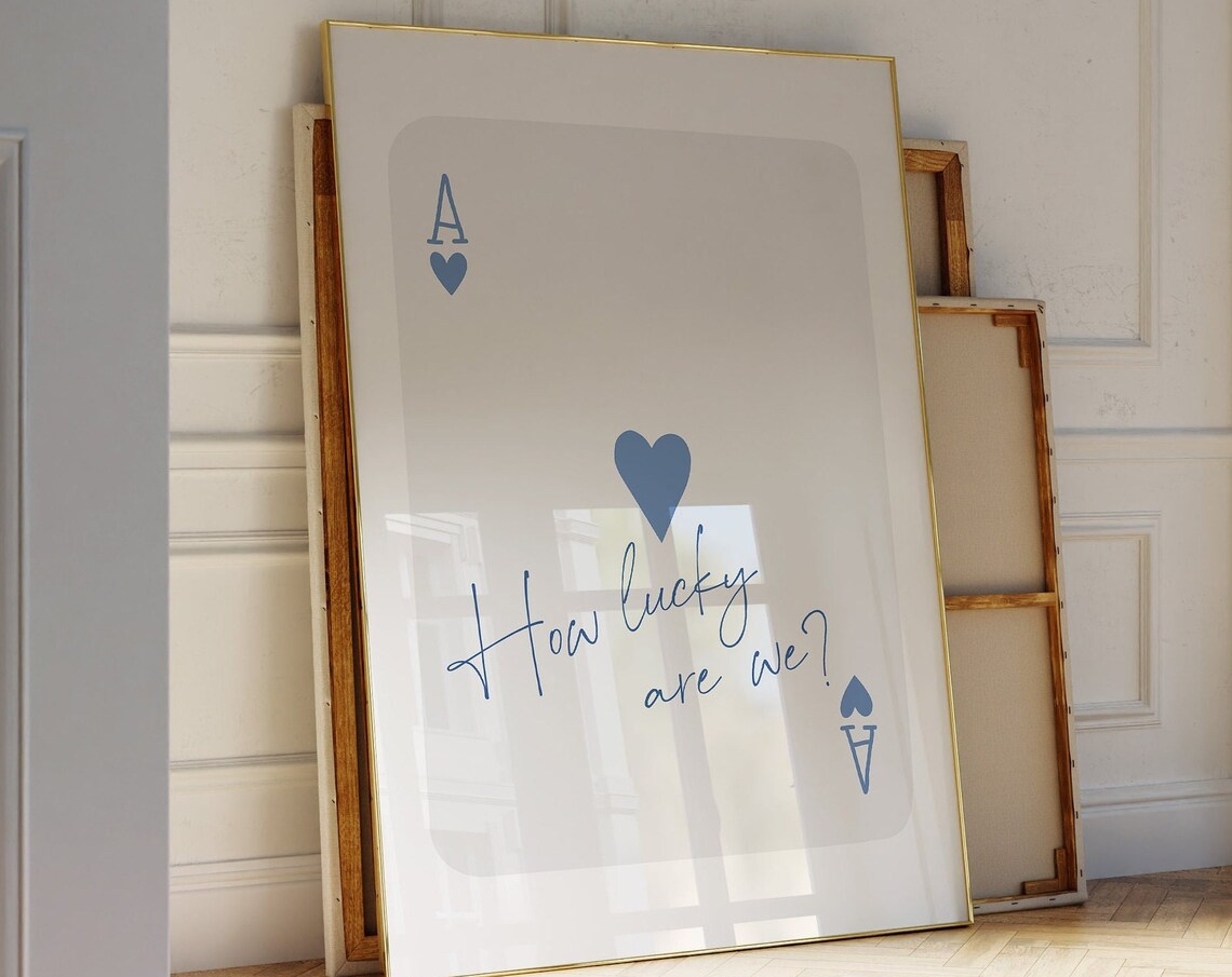 Ace Of Hearts Lucky You Poster, Preppy Y2K Style
