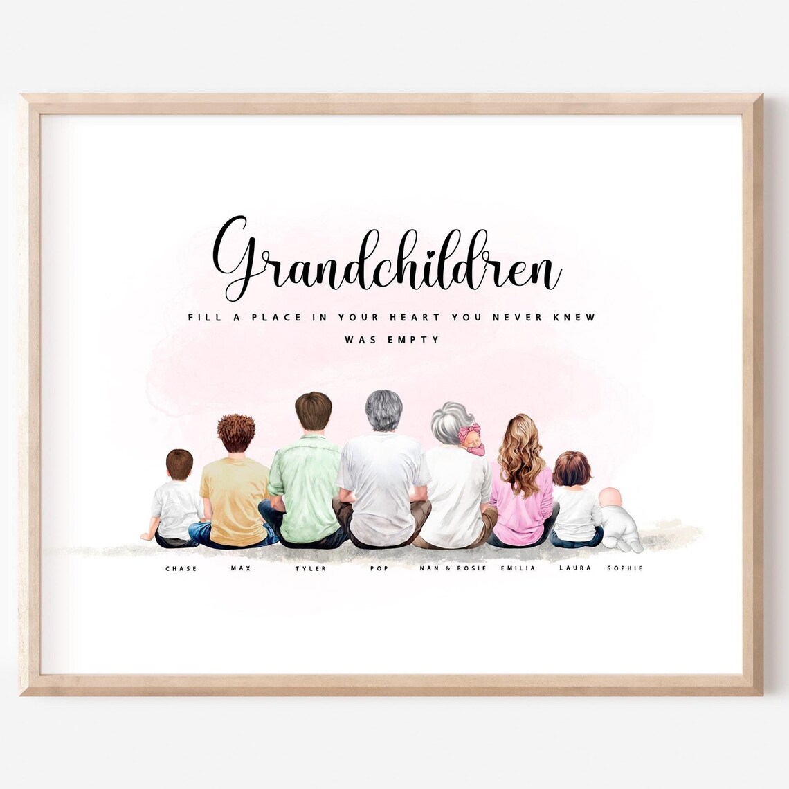 Grandchildren Fill Your Heart Seated Grandparents Gift Print