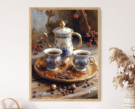 Turkish Coffee Print, Luxurious Swirling Steam Art Print