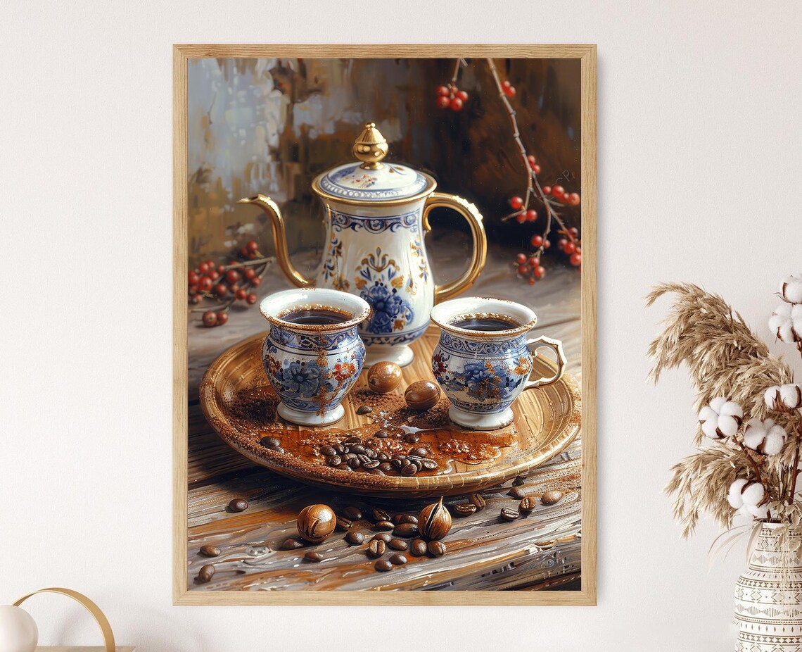 Turkish Coffee Print, Luxurious Swirling Steam Art Print