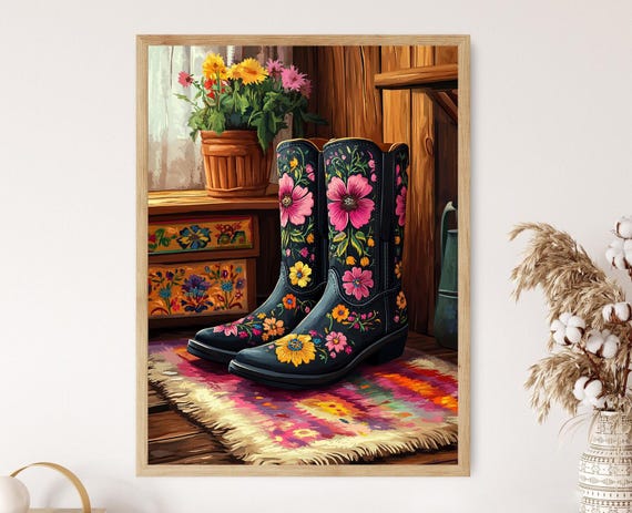 Muhu Folk Boots Illustration Estonian Embroidery Traditional Handmade Fashion