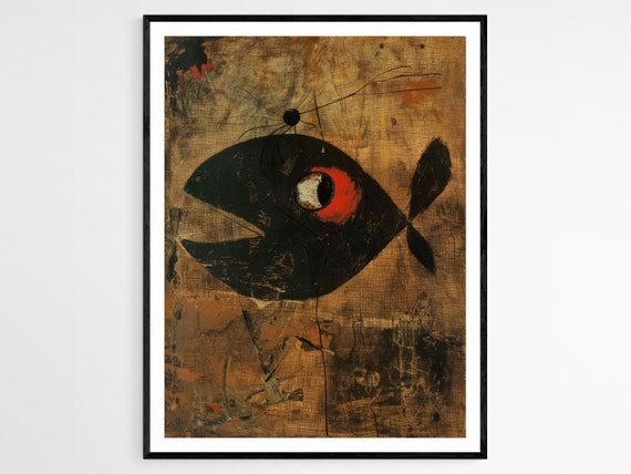 Singing Fish Art Print Joan Mir Inspired Tribute Home Decor Wall Art Unique Artistic Gift