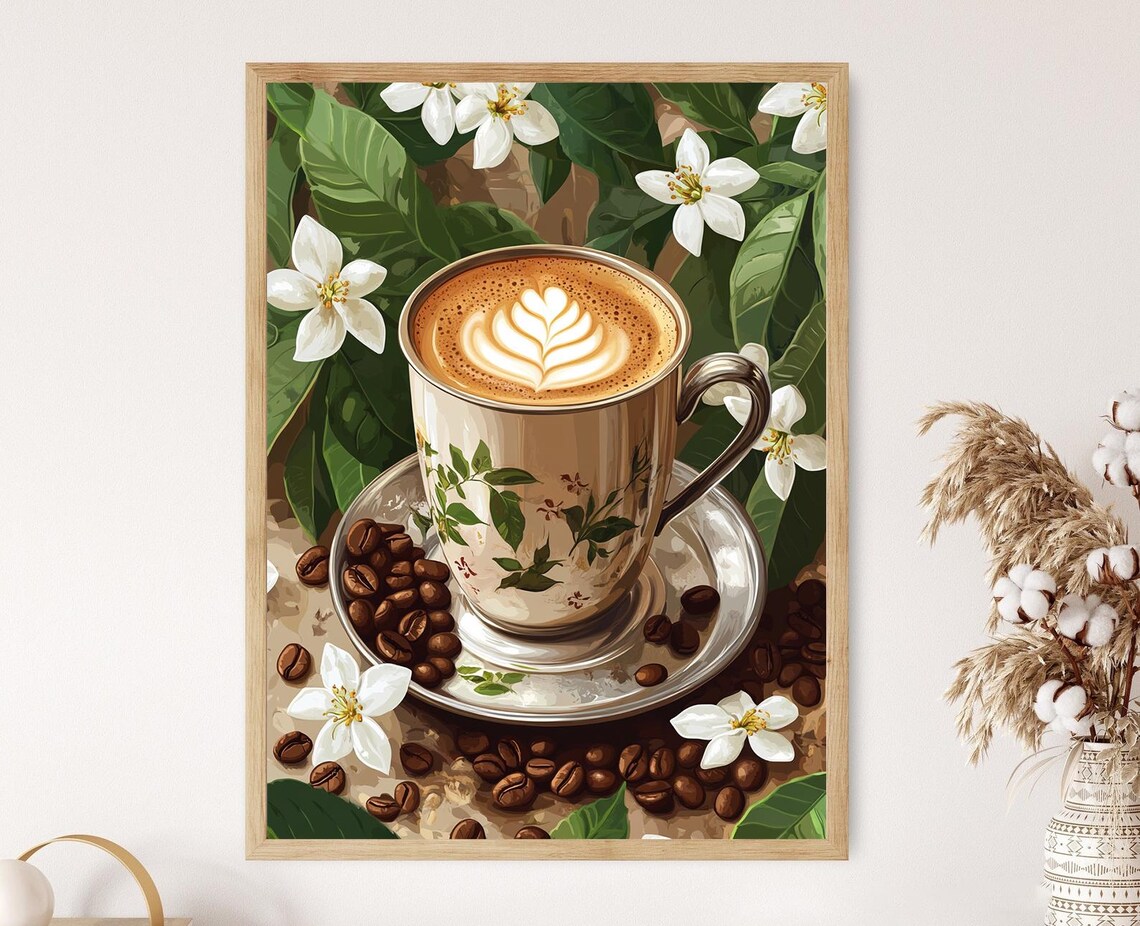 Indian Filter Coffee Art Print Dabarah Illustration Beverage Wall Decor