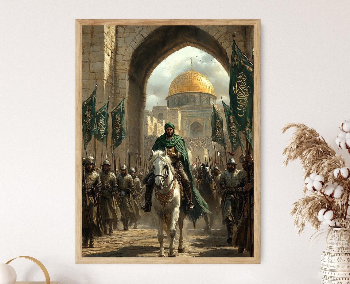 Saladin Enters Jerusalem, Medieval Islamic History Art Print