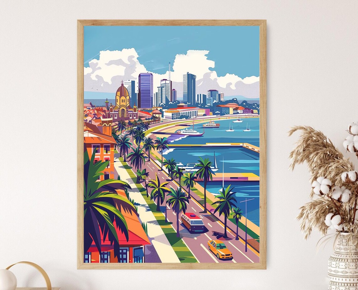 Luanda Angola Art Print, Bay and Fortress View