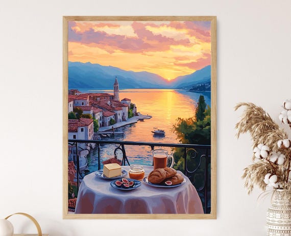Macedonian Breakfast In Ohrid Lake View And Saint John Scene Heritage Print
