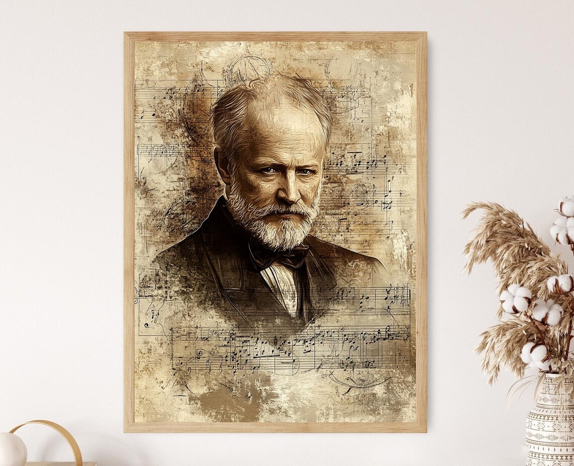 Pyotr Ilyich Tchaikovsky Portrait, Composer Art Print