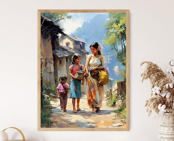 Tamil Nadu Villagers Indian Rural Life Print