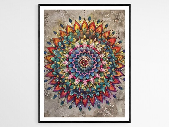Mandala Art Print, Mindfulness Gift