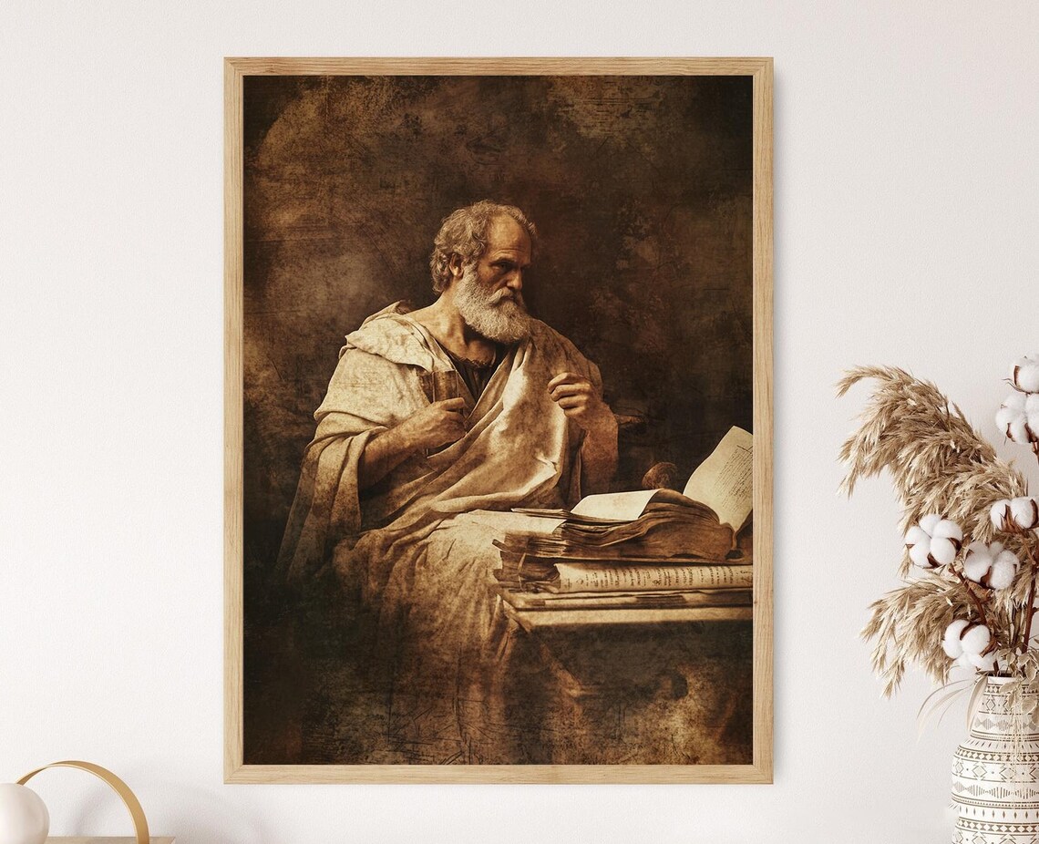 Aristotle Portrait Art Print, Classical Greek Scholar