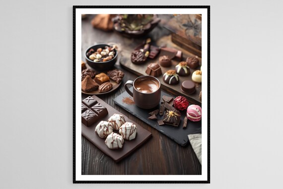 Chocolate And Coffee Art Print Gourmet Beverage Decor