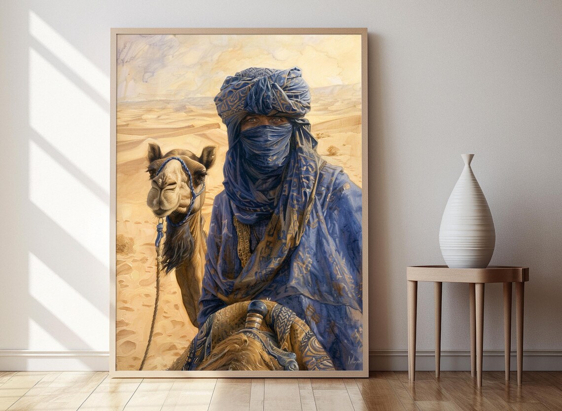 Tuareg Nomad in the Vast Sahara Desert Art Print