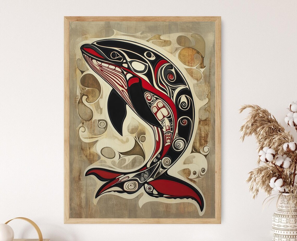 Haida Killer Whale Art Print, Formline Style