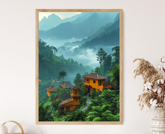 Chiapas Highlands Sunrise Painting Mexican Village Fine Art