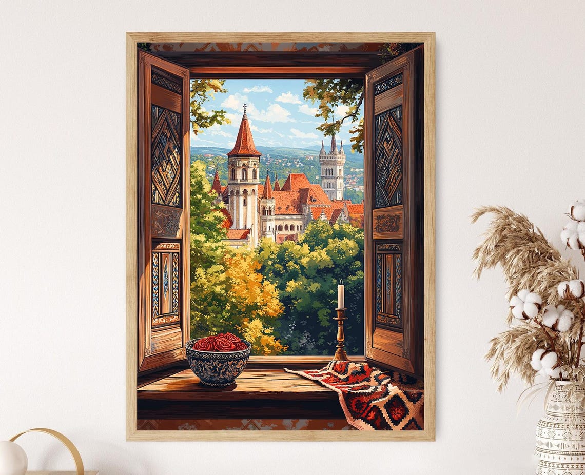 Iai Wooden Window Illustration Romanian Carved Folk Motifs Palace Of Culture View