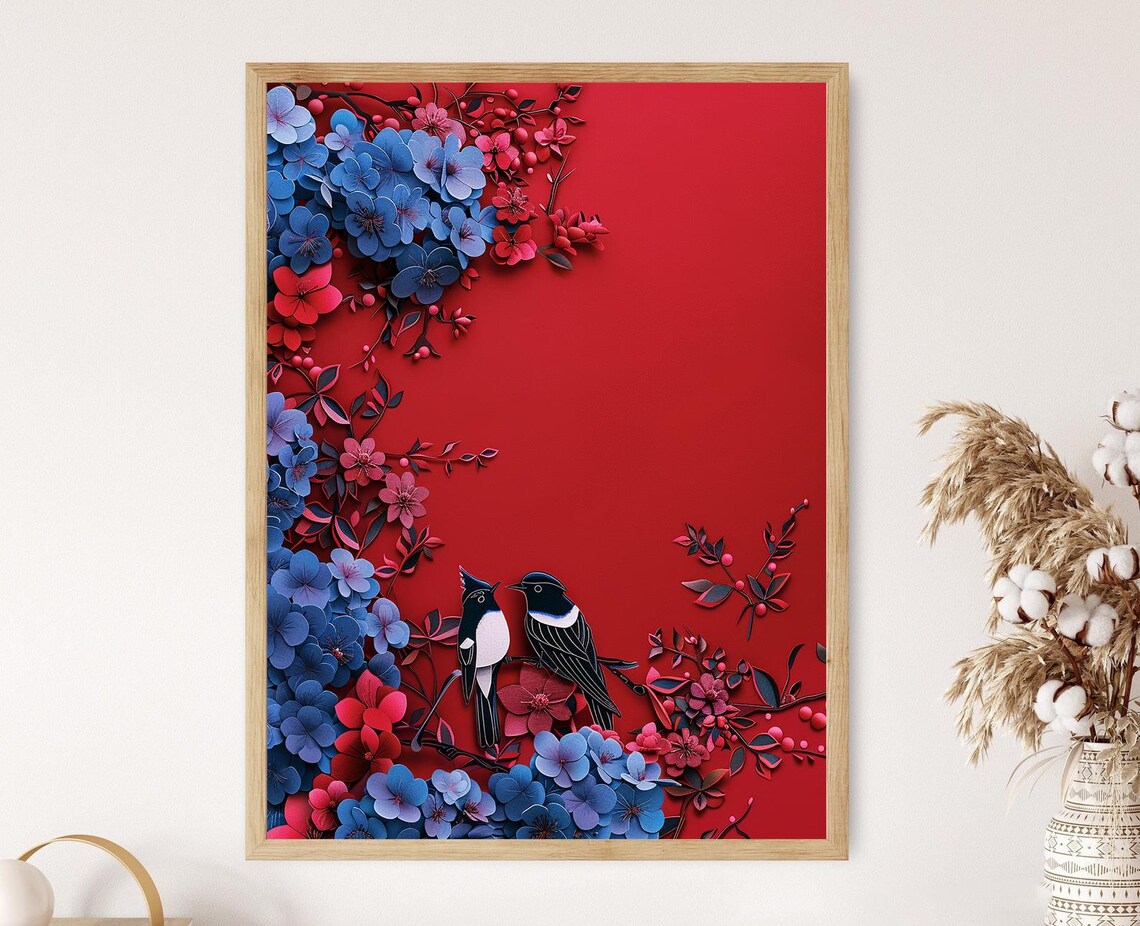 Magpie Birds Illustration, Bird Lover Gift
