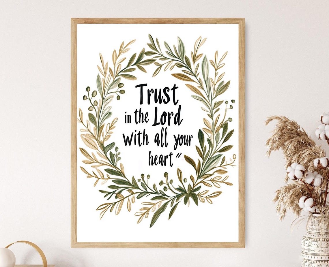 Proverbs 35 6 Wall Art Print Trust In The Lord Verse Poster