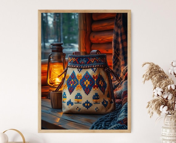 Sami Leather Pouch Illustration Duodji Embroidery Traditional Nordic Craft