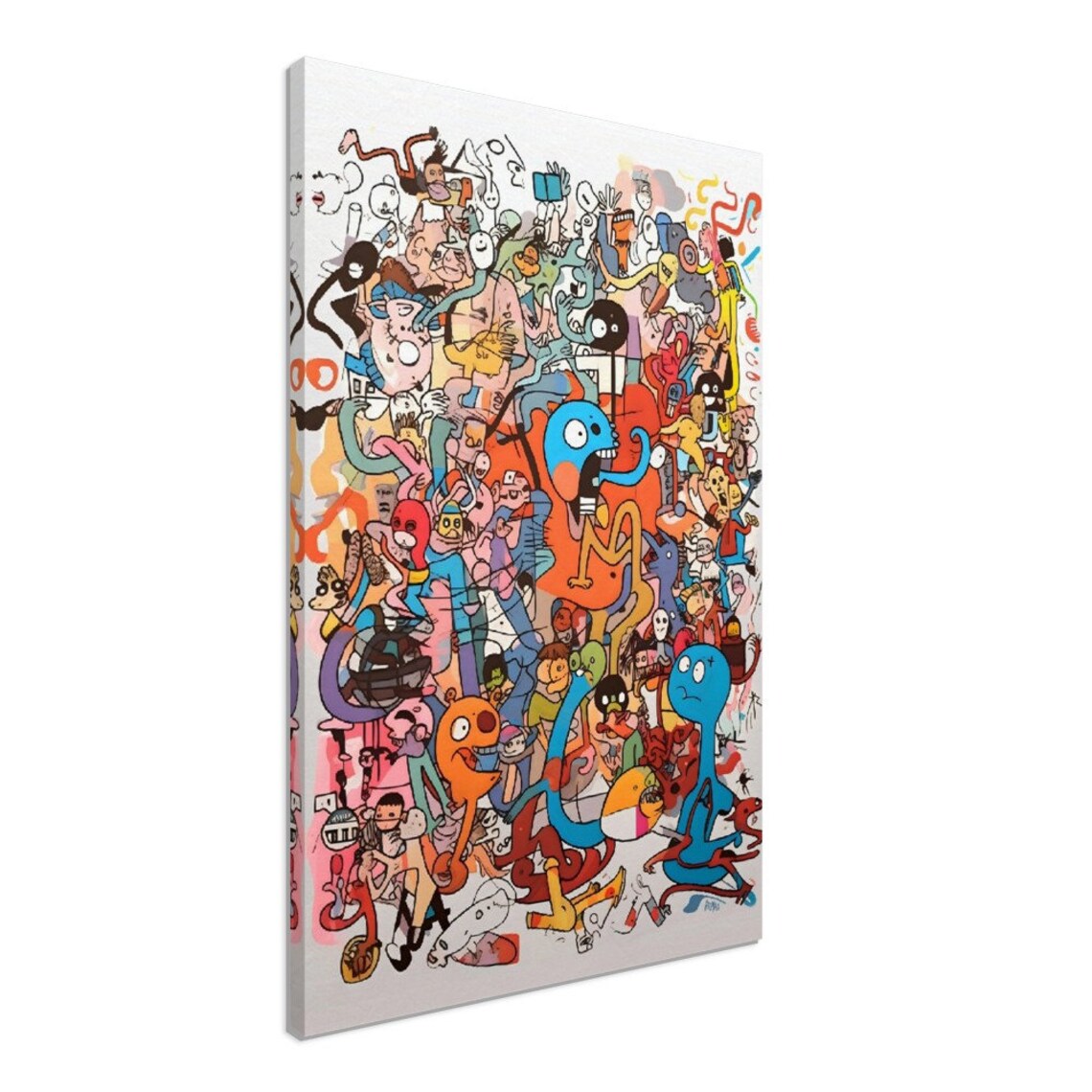 Colorful Cartoon Doodle Monster Collage Fun Street Art Style Poster - Image 2