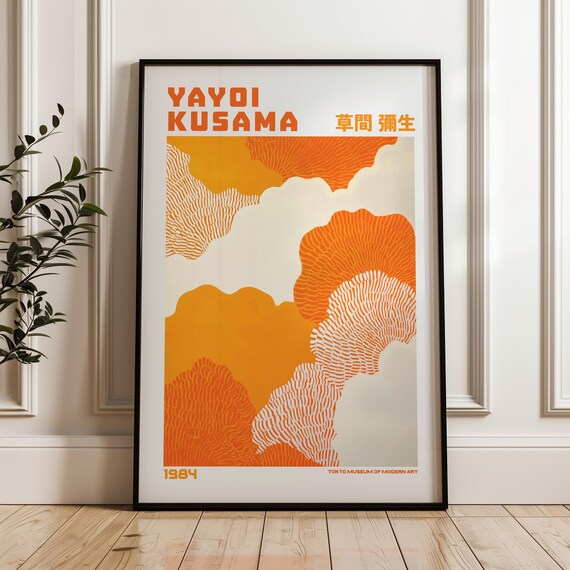 Yayoi Kusama Orange Clouds Abstract Exhibition Art Poster 1984