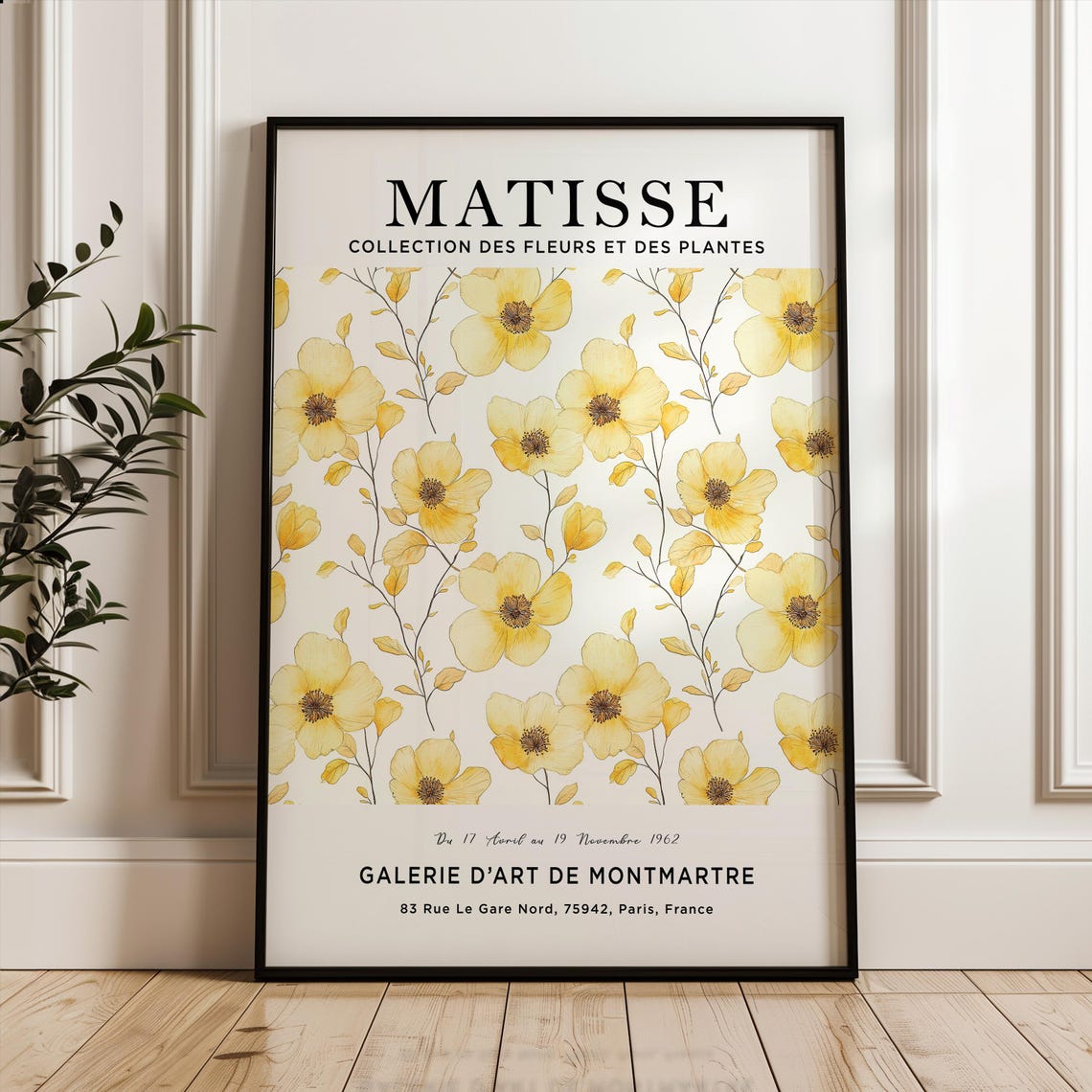 Henri Matisse Art Print Flower Poster Market Yellow Plant Botanical