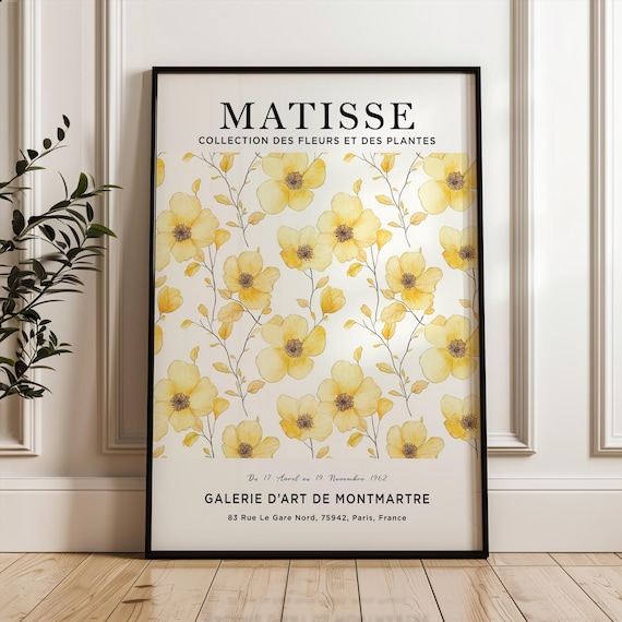Matisse Yellow Wildflower Exhibition Gallery Poster Floral Decor