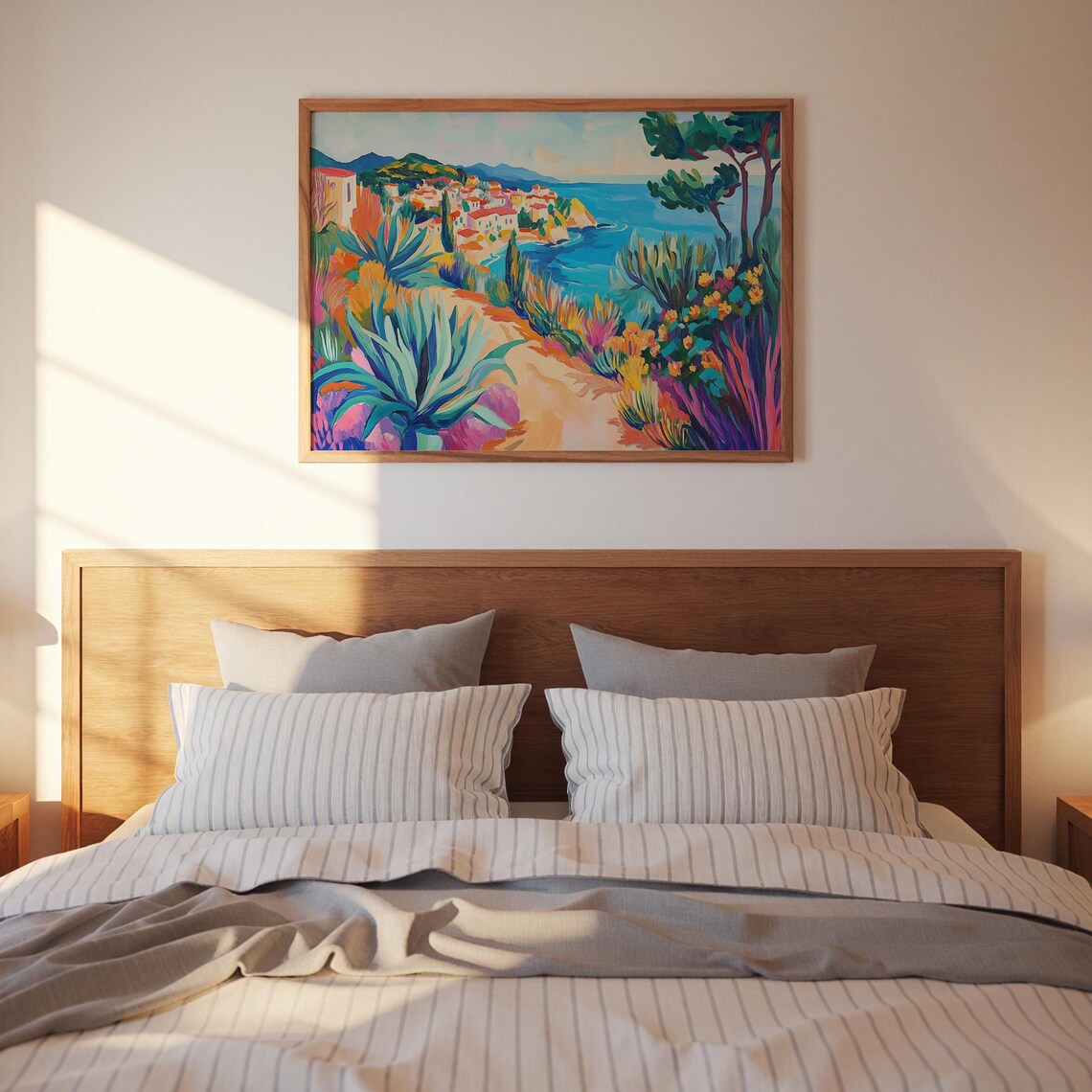 Colourful Fauvist Coastal Landscape Mediterranean Sea Town Poster - Image 4