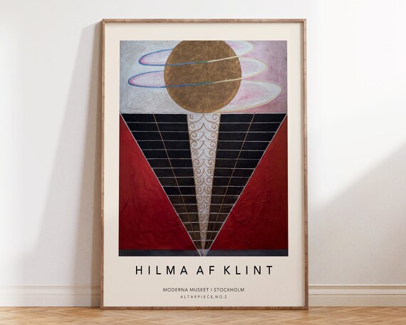 Abstract Hilma Af Klint Poster Altarpiece No2 Print Vintage Painting Scandinavian Art Swedish Wall Art Hilma Af Klint Prints V054